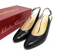 ■極美品■ Salvatore Ferragamo フェラガモ レザー パンプス サイズ6 1/2 (約23.5cm) 靴 シューズ レディース ブラック系 FV4142