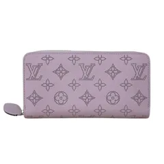 LOUIS VUITTON ルイヴィトン ジッピーウォレット モノグラム マヒナ 長財布 M61868 ラウンドファスナー レディース レザー ピンク マグノリア 中古
