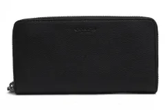 コーチ／COACH 長財布 財布 ウォレット メンズ 男性 男性用 レザー 革 本革 ブラック 黒  58102 Accordion wallet 小銭入れあり シボ革 シュリンクレザー ラウンドジップ ラウンドファスナー