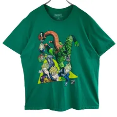 ドラゴンボールゼットDragonBall Z半袖TシャツキャラクターTシャツ日本アニメTキャラ物TOEI東映アニメーション漫画大判プリント公式オフィシャル両面プリント緑グリーン孫悟空ベジータ16号17号18号トランクスセルvintageヴィンテージ51016