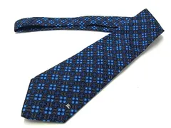 ■新品■未使用■ Burberrys バーバリーズ シルク100％ 総柄 ネクタイ 紳士 ビジネス メンズ ネイビー系×ブルー系 FT1902