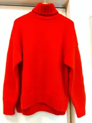 M7 スローン  SLOANE  トップス  タートルネックニット  プルオーバー   サイズ１ ウール９０  カシミヤ10  日本製  赤  ざっくり  ゆったり