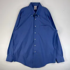 古着 ブルックスブラザーズ Brooks Brothers 長袖シャツ 胸ポケ ボタンダウン Makers  ブルー系 無地 メンズ