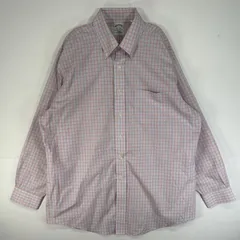 古着 ブルックスブラザーズ Brooks Brothers 長袖シャツ SLIM FIT 胸ポケ ボタンダウン XL  オレンジ系 チェック メンズ