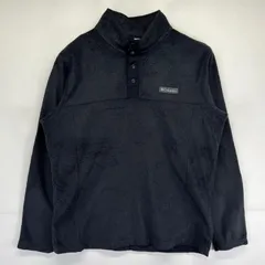 古着 コロンビア Columbia フリースジャケット スナップT ハーフボタン プルオーバー ワンポイントロゴ アウトドア L  ブラック メンズ