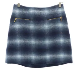 Kate Spade ケイトスペード オンブレチェック ミニスカート 0 ネイビー レディース 古着