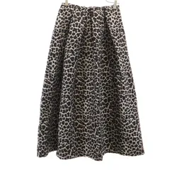 URBAN RESEARCH SONNY LABEL アーバンリサーチ サニーレーベル レオパード ロング丈 タック フレアスカート FREE グレージュ ヒョウ柄 レディース 古着