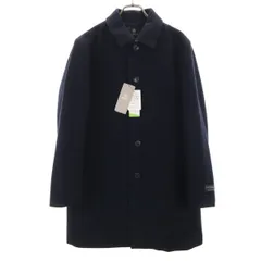 未使用 nano universe ナノユニバース メルトン ステンカラーコート S ネイビー メンズ 古着