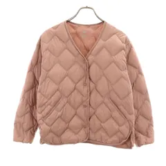 UNIQLO ユニクロ ノーカラー ウルトラライトダウンジャケット S ピンク 収納袋付き レディース 古着