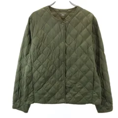 UNIQLO ユニクロ パフテック キルティングジャケット L グリーン 収納袋付き レディース 古着