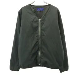 美品 ITEMS URBAN RESEARCH アイテムズ アーバンリサーチ ノーカラー キルティングジャケット 38 カーキ 中綿 メンズ 古着