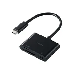 【新品・5営業日で発送】ELECOM エレコム メモリリーダ／USB Type-C／USB5Gbps／SD+microSD用(MR3C-C20PBK)