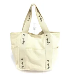 agnes b. アニエスベー トートバッグ  ロゴテープ/キャンバス    ベージュ ユニセックス / 240001173772