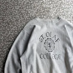 Champion / 90’s college RW size XL チャンピオン　reverse weave リバースウィーブ　染み込み　擦り　3段　ダメージ　アメカジ　トレーナー　スウェット　常田　刺繍タグ　ST.OLAF カレッジロゴ　グレー　長袖