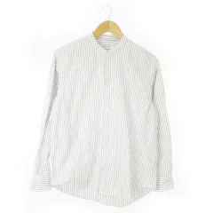 ジャーナルスタンダード JOURNAL STANDARD ネルシャツ バンドカラー 長袖 コットン ストライプ 総柄 M 白 ホワイト /AO12