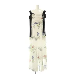 フレイアイディー FRAY I.D 25SS ショルダーリボンフラワーワンピース ロング 1 ホワイト マルチカラー /DF ■OS