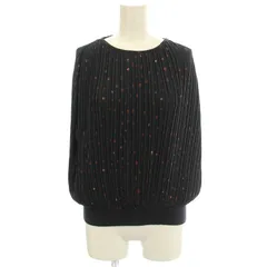 ポールスチュアート PAUL STUART ポンチョ シャツ ブラウス ノースリーブ ドット 水玉 プリーツ 6 ネイビー 紺 K1L31-767-28 /☆Gのサムネイル