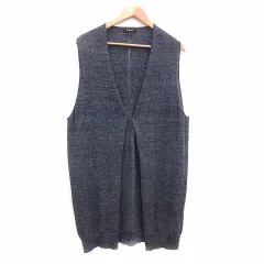 パドカレ pas de calais ニットベスト 前開き 麻 リネン 36 S 紺 ネイビー /YK ■GY12のサムネイル