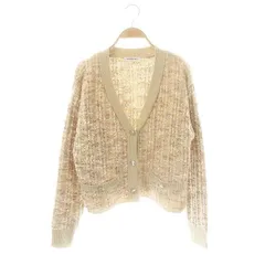 ナチュラルビューティーベーシック NATURAL BEAUTY BASIC ツイードライクニットカーディガン M ベージュ /DF ■OS