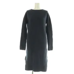 ギャルリーヴィー GALERIE VIE トゥモローランド 19AW ウールカシミヤリブ ボートネックワンピース ロング 長袖 36 ネイビー /MY ■OS