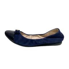 COLE HAAN(コールハーン) フラットシューズ 7 B レディース - ネイビー リボン レザー