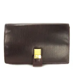 バリー BALLY セカンドバッグ クラッチバッグ レザー 革 ロック金具 ゴールド金具 ロゴ 茶 ブラウン /CK19 ■GY18