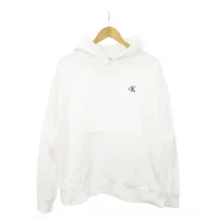 カルバンクライン CALVIN KLEIN パーカー プルオーバー スウェット ロゴ刺繍 ワンポイント 裏起毛 M 白 ホワイト /AH5 ■GY04のサムネイル
