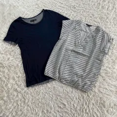 【まとめ売り】BANANA REPUBLIC （バナナ リパブリック） セット商品 半袖Tシャツ Vネックフレンチブラウス ノースリーブカットソー 2点セット