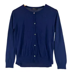 美品 URBAN RESEARCH ROSSO アーバンリサーチロッソ 無地 秋冬 AW カーディガン レーヨン ブルー レディース F【古着】【中古】【送料無料】