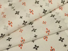 平和屋着物＊夏物　小紋　絽　花菱文　洗える着物　AAAX3919jd