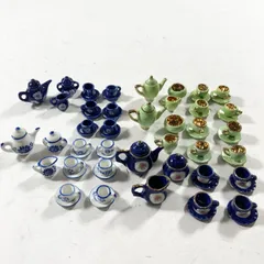 ★  ミニチュア ティーセット 5種類まとめ ヴィンテージ 陶器 ドールハウス 現状品 0.2kg