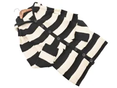 SLY スライ ボーダー ニット パーカー size1/オフホワイトｘ黒 ◇■ レディース