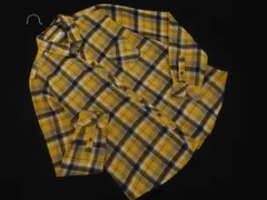 earth music&ecology アースミュージック＆エコロジー チェック ネル シャツ sizeL/マスタードx紺 ◇■ レディース