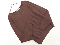 NATURAL BEAUTY BASIC ナチュラルビューティーベーシック Vネック ニット セーター sizeM/茶 ◇■ レディース