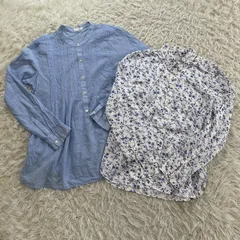 【まとめ売り】GAP  (ギャップ) セット商品 長袖ロングシャツ ピンタックブラウス 花柄長袖シャツ 長袖ブラウス コットン100％ 2点セット レディースSサイズ