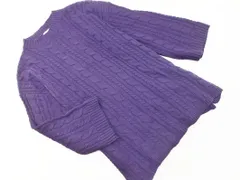 LOWRYS FARM ローリーズファーム ケーブル編み ワイドスリーブ チュニック ニット ワンピース sizeF/紫 ◇■ レディース