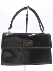 CHARLES JOURDAN シャルルジョルダン エナメル ハンド バッグ 黒 ■■ レディース