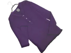Calvin Klein カルバンクライン ウール混 ハーフボタン Ｖネック ニット セーター sizeM/紫 ◇■ メンズ