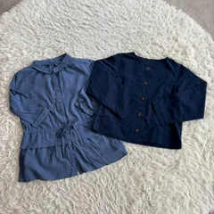 【まとめ売り】earth music&ecology  （アースミュージックアンドエコロジー） トップス2点セット 五分袖ペプラムブラウス ノーカラー長袖ボタンブラウス 2点セット Fサイズ