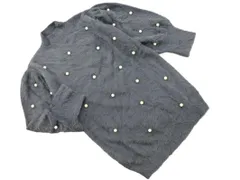 MAJESTIC LEGON マジェスティックレゴン パールビーズ シャギー ボリュームスリーブ ニット セーター sizeM/グレー ◇■ レディース