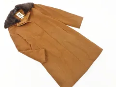 MICHEL KLEIN ミッシェルクラン ウール混 フェイクファー ステンカラー コート size38/茶 ◇■ レディース