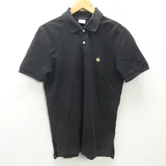 G■ブルックスブラザーズ/BROOKS BROTHERS 半袖ポロシャツ/鹿の子地【M】黒/men's/43【中古】■