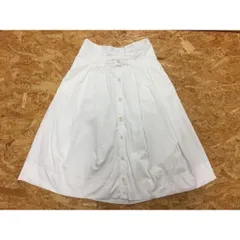 古着 バナナリパブリック BANANA REPUBLIC 0 レディース フレアスカート フロントボタン 裏地付き プリーツ 白 ホワイト