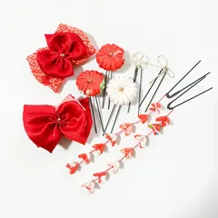 〔509〕髪飾り　七五三　成人式　卒業式　赤系　ヘッドドレス