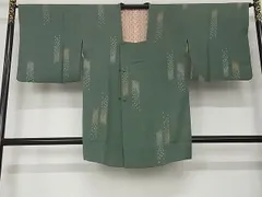 平和屋着物■道行コート　短冊文　ロング丈　正絹　逸品　A-ja5791