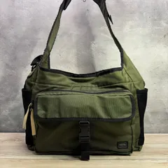 ✨PORTER ポーター 大きめ メッセンジャーバッグ　ショルダーバッグ カーキ PC収納可 タブレット可 37×30×12 多収納 ビジネス 通勤 旅行 メンズ