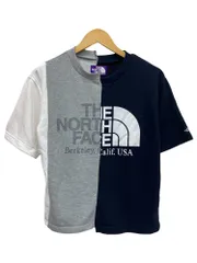 THE NORTH FACE PURPLE LABEL (ザノースフェイスパープルレーベル) Asymmetry Logo Tee アシンメトリー ロゴ半袖Tシャツ NT3221N S ブラック×グレー×ホワイト レディース/045