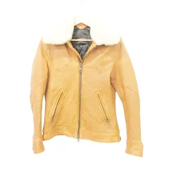 ジャックローズ Jackrose 美品 ラムレザー ジャケット ファー襟 ライダース 革ジャン アウター 250711J 3 Lサイズ 茶色 キャメル