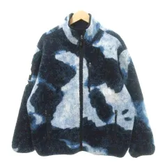 ザノースフェイス THE NORTH FACE xSupreme NA52100I ブリーチド デニム プリント フリース ブルゾン ボア ロゴ Lサイズ 青 ブルーのサムネイル