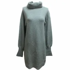 スピック&スパン Spick&Span カシミヤブレンド ニットワンピース タートルネック リブ ひざ丈 グレー 約Lサイズ IBO62 1225
